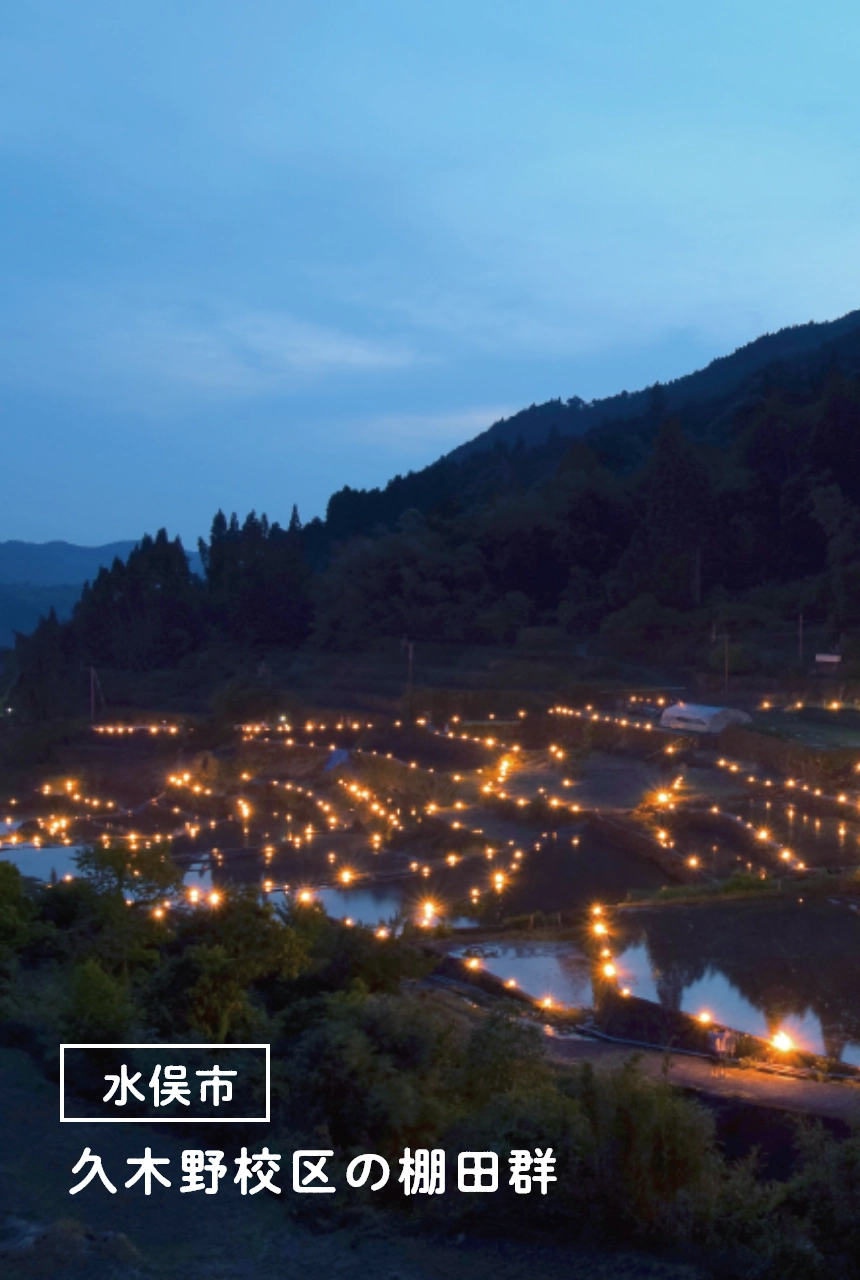 水俣市　久木野校区の棚田群の写真